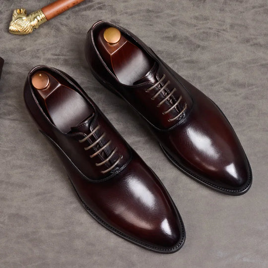 Marton | Męskie skórzane buty oxford - Klasyczne formalne buty skórzane