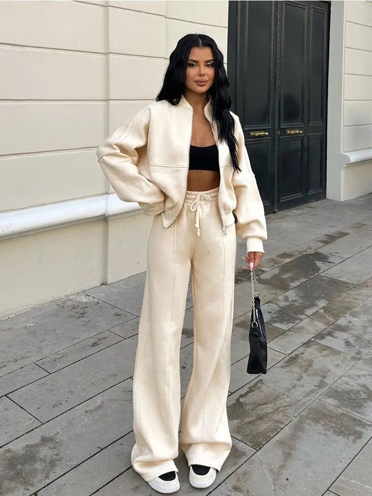 Kobieta | Wygodny Zestaw Dwuczęściowy | Top i Spodnie | Luźny Krój | Styl Casual