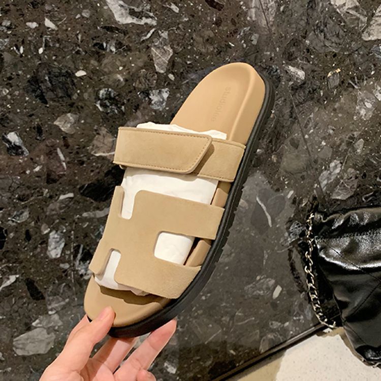 Hira | Eleganckie Sandały Gladiatorki Slip-on z Regulowanym Zapięciem na Rzep