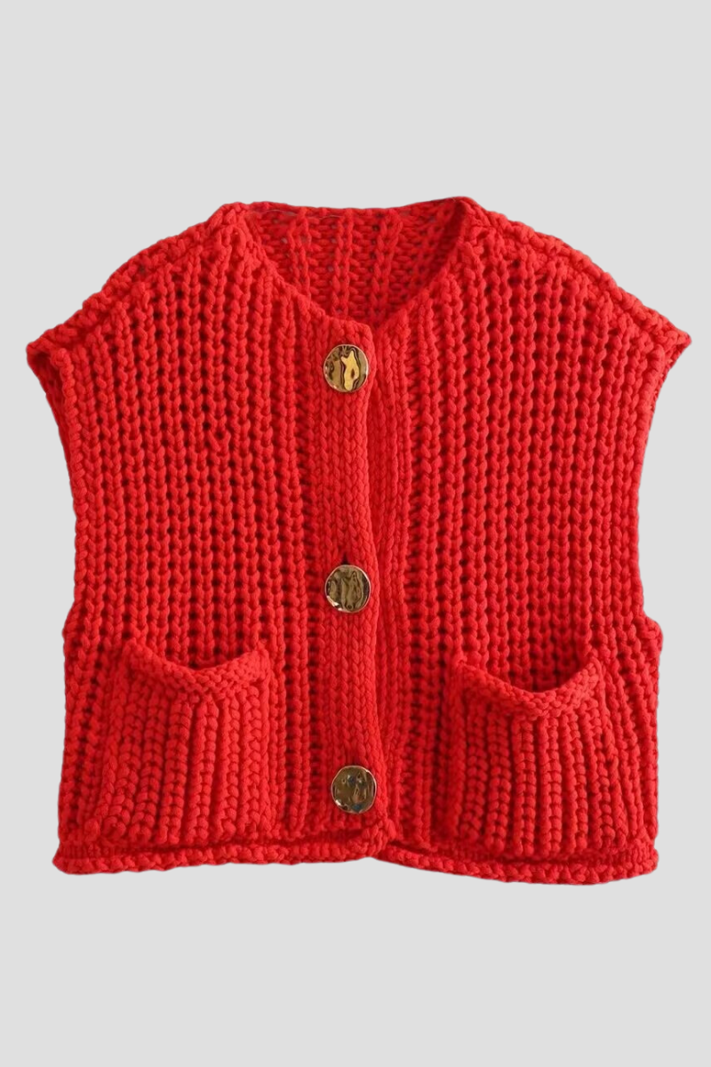 Lara | Modny Miękki Sweter Bez Rękawów