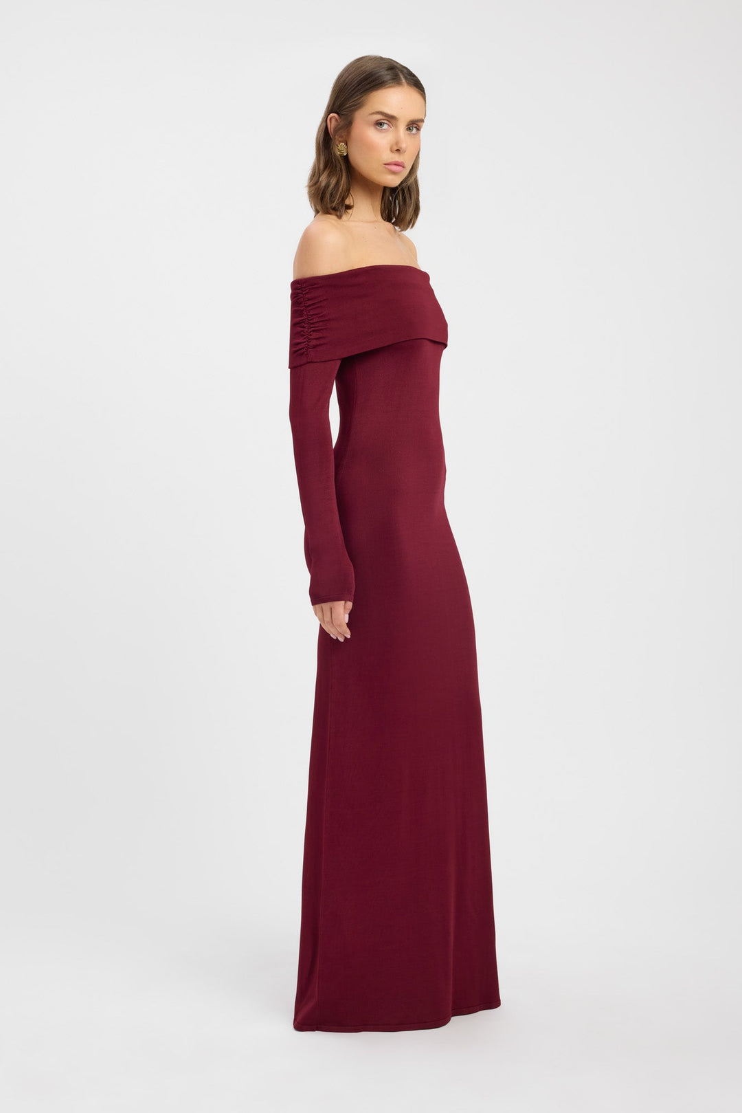 Kobieta | Sukienka Dopasowana | Dekolt Opadający | Długie Rękawy | Elegancki Fason