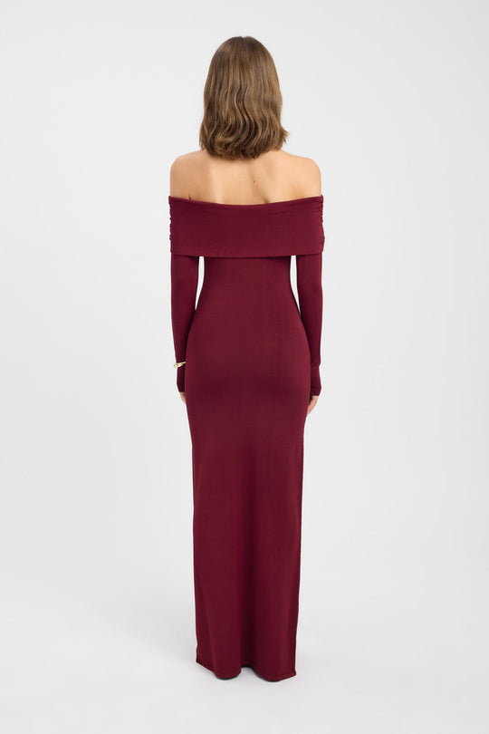 Kobieta | Sukienka Dopasowana | Dekolt Opadający | Długie Rękawy | Elegancki Fason