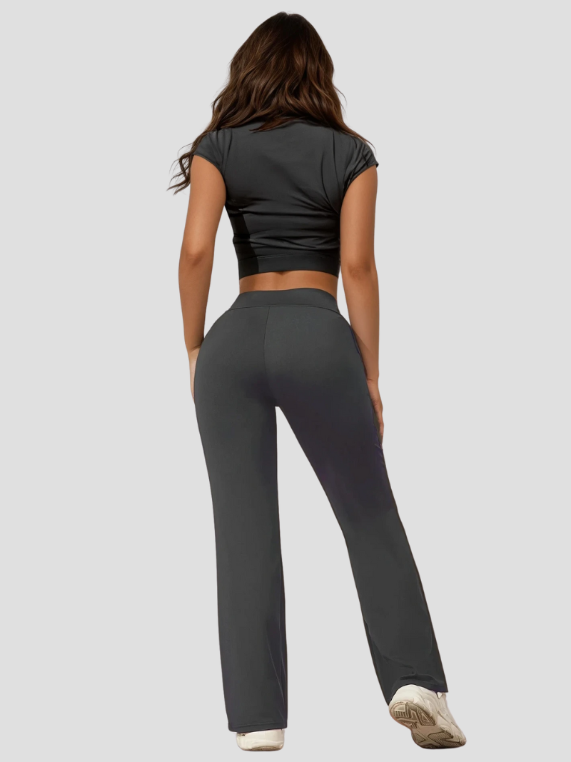 Lise | Stylowe Spodnie Yogowe z Rozszerzanym Dołem dla Kobiet