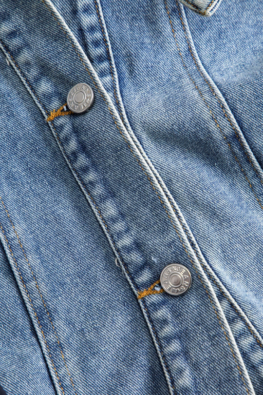 Jade | Kurtka patchworkowa z elementami denimu i nylonu – Luźna i indywidualna