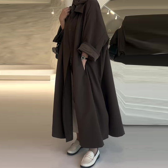 Długi Płaszcz Oversize z Prosto Cięciem dla Kobiet | Idealny na Zimę