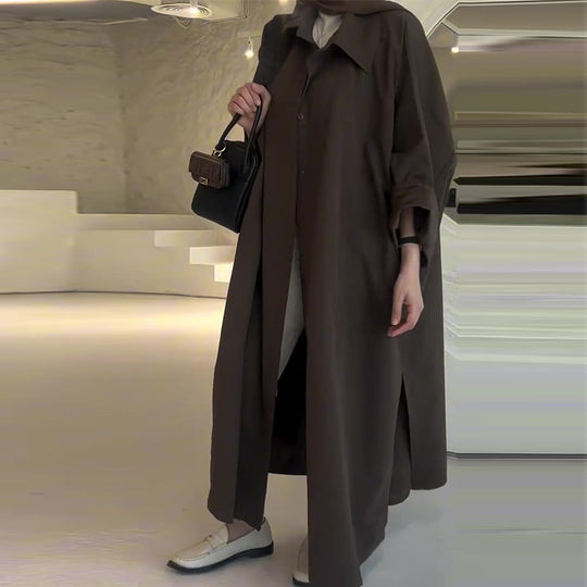 Długi Płaszcz Oversize z Prosto Cięciem dla Kobiet | Idealny na Zimę