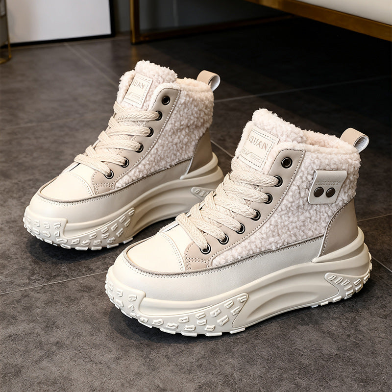 Fleece'owe zimowe buty śniegowe dla kobiet