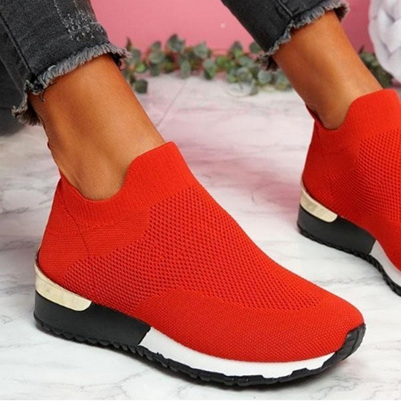Ventiq | Oddychające elastyczne sneakersy slip-on dla kobiet - lekkie