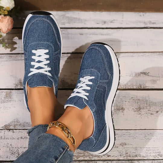 Bluette | Sneakersy denimowe dla kobiet, buty casual, oddychające, stylowe