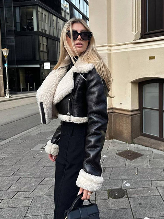 Anna | Ciepła kurtka skórzana