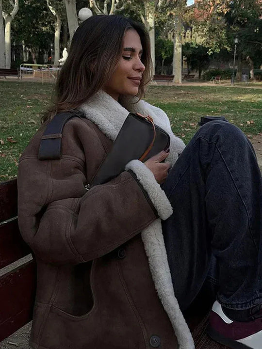 Długi Płaszcz z Kołnierzem i Prosty Zamek dla Kobiet | Idealny na Jesień i Zimę