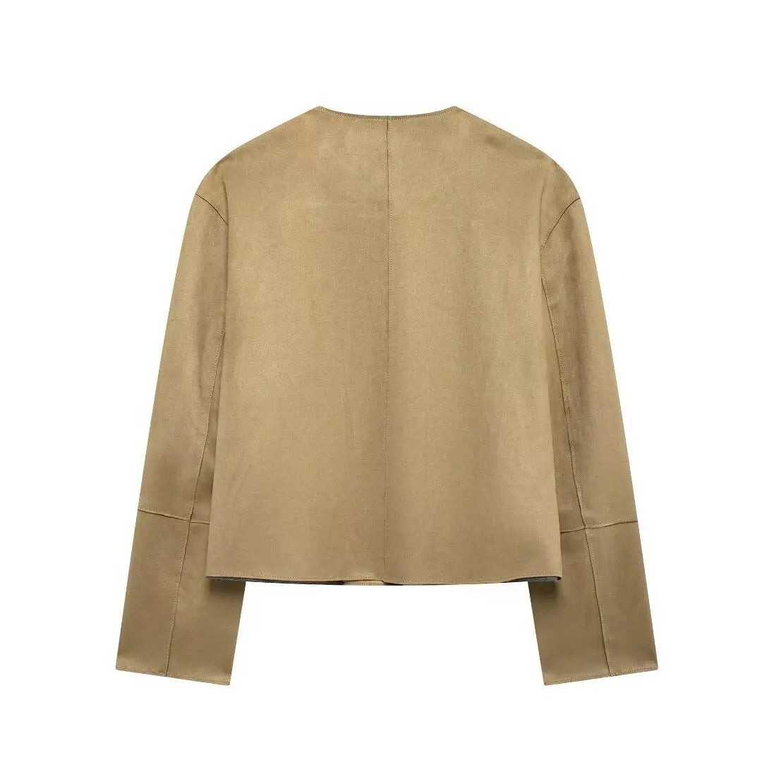 Kobieca Kurtka Bomber Varsity z Minimalistycznym Zapięciem na Guziki