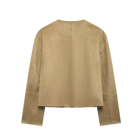 Kobieca Kurtka Bomber Varsity z Minimalistycznym Zapięciem na Guziki