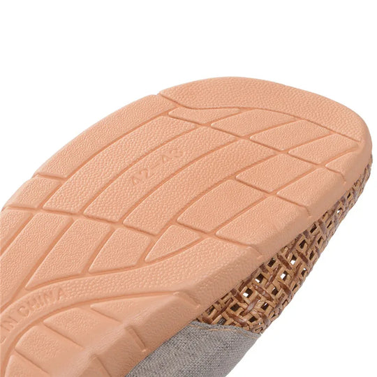WillowWalks | Boho Woven Linen Slippers - Oddychające, Lekkie