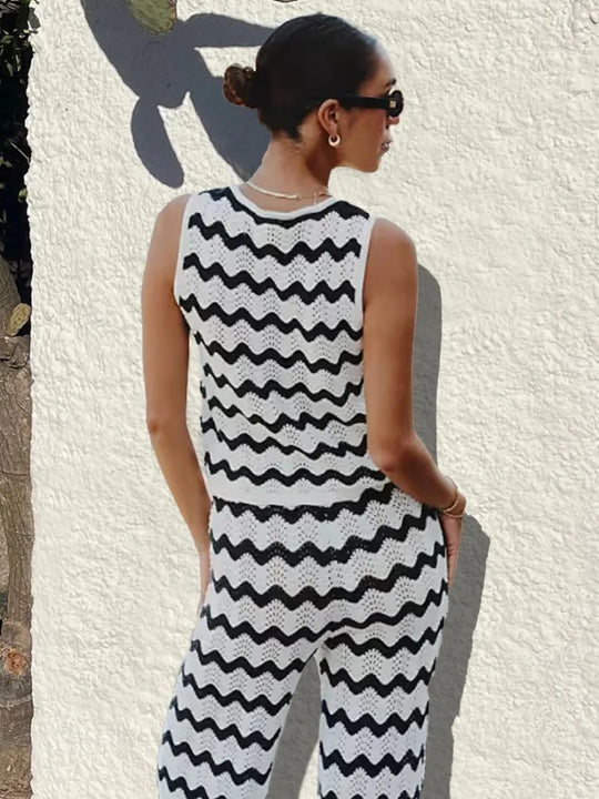 Kobieta | Stylowy Zestaw 2-Częściowy | Top Bez Rękawów | Długa Spódnica | Wyrazisty Komplet