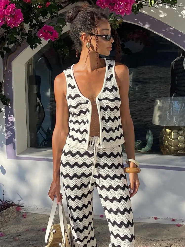 Kobieta | Stylowy Zestaw 2-Częściowy | Top Bez Rękawów | Długa Spódnica | Wyrazisty Komplet