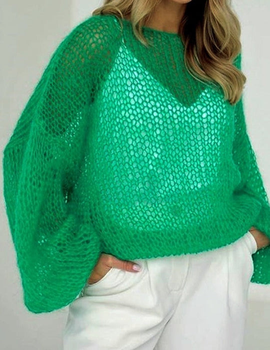 Sweter ażurowy oversize damski