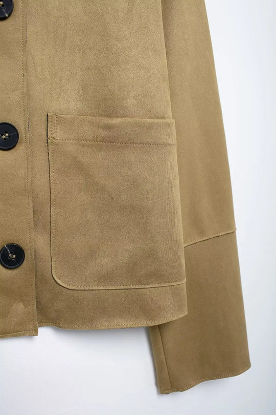 Kobieca Kurtka Bomber Varsity z Minimalistycznym Zapięciem na Guziki