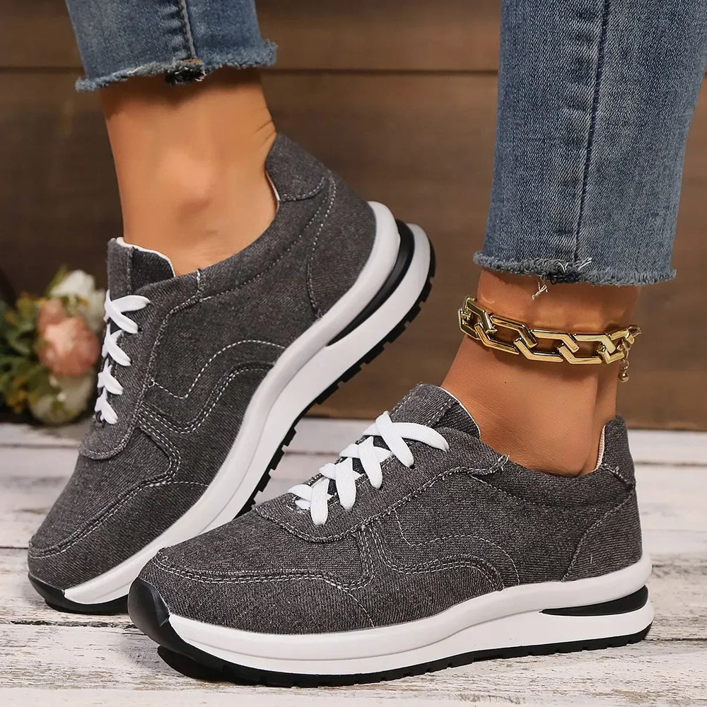 Bluette | Sneakersy denimowe dla kobiet, buty casual, oddychające, stylowe