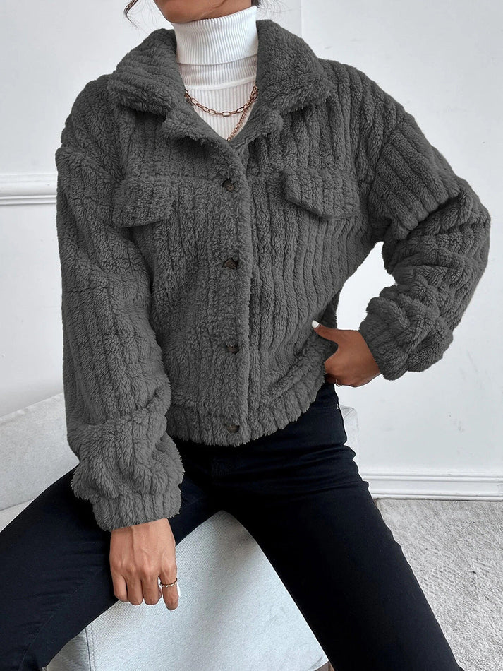 Kobieta | Kurtka Pluszowa Brooke | Miękka i Stylowa | Komfort i Ciepło na Każdą Okazję
