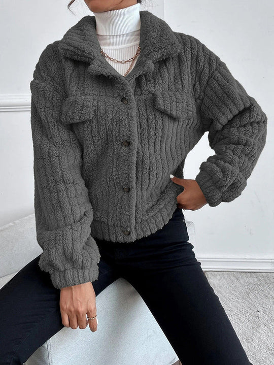 Kobieta | Kurtka Pluszowa Brooke | Miękka i Stylowa | Komfort i Ciepło na Każdą Okazję