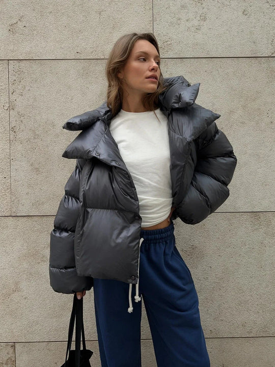 Estelle | Modna kurtka pikowana w antracycie