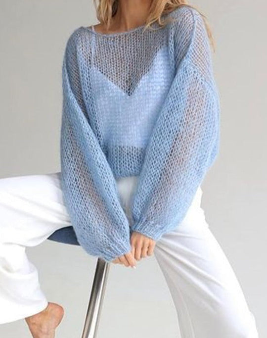 Sweter ażurowy oversize damski