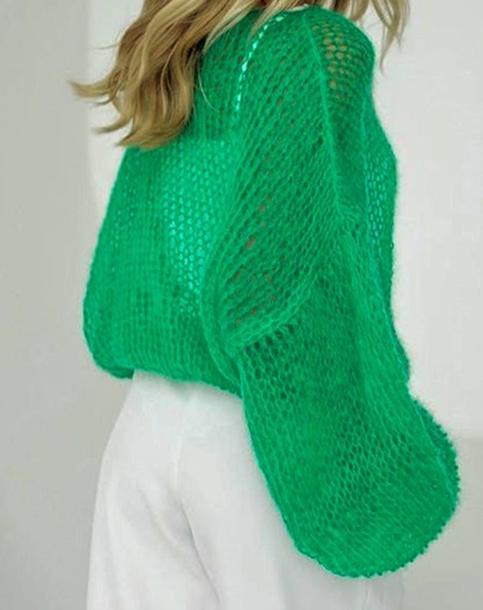 Sweter ażurowy oversize damski