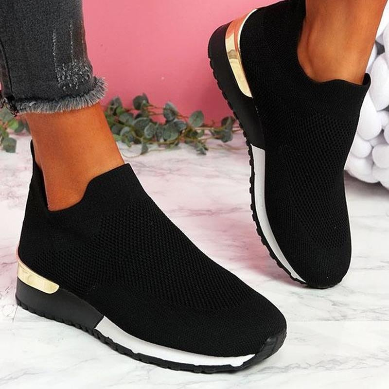 Ventiq | Oddychające elastyczne sneakersy slip-on dla kobiet - lekkie