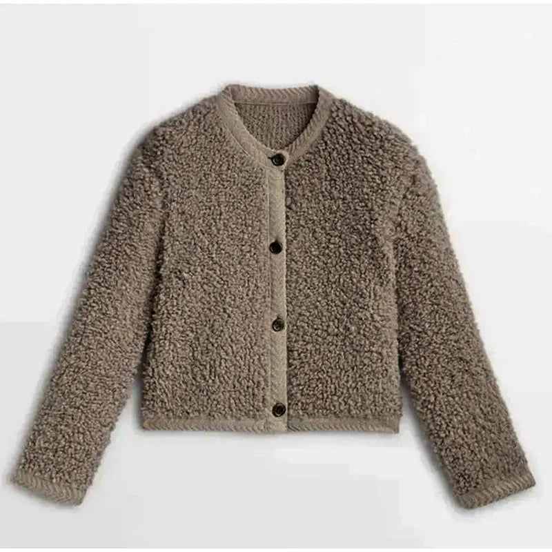 Damska Casual Kurtka Teddy Fleece z Przyjemną Teksturą