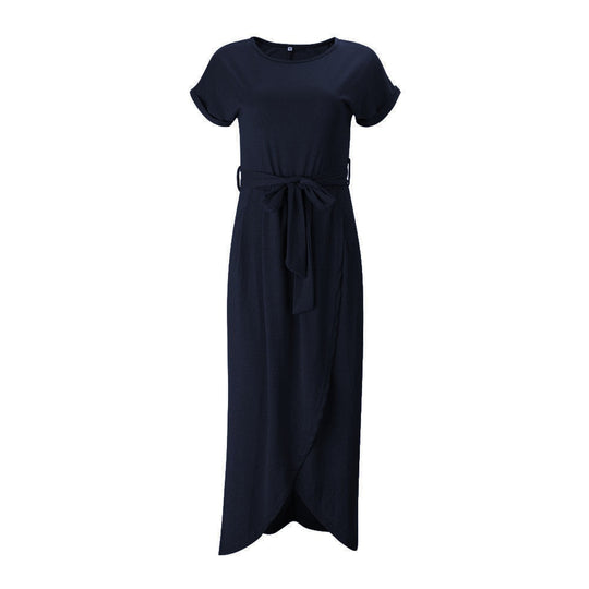 Nina - Stylowa Maxi Sukienka z Rozporkiem