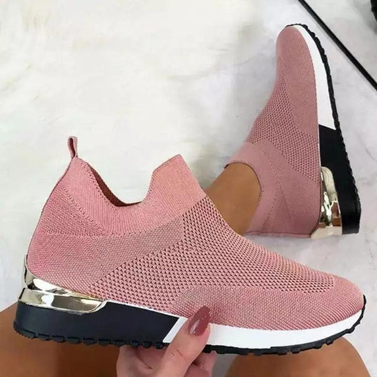 Ventiq | Oddychające elastyczne sneakersy slip-on dla kobiet - lekkie