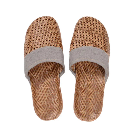 WillowWalks | Boho Woven Linen Slippers - Oddychające, Lekkie