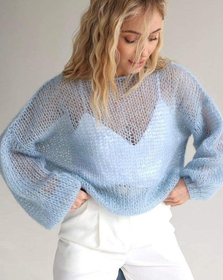 Sweter ażurowy oversize damski