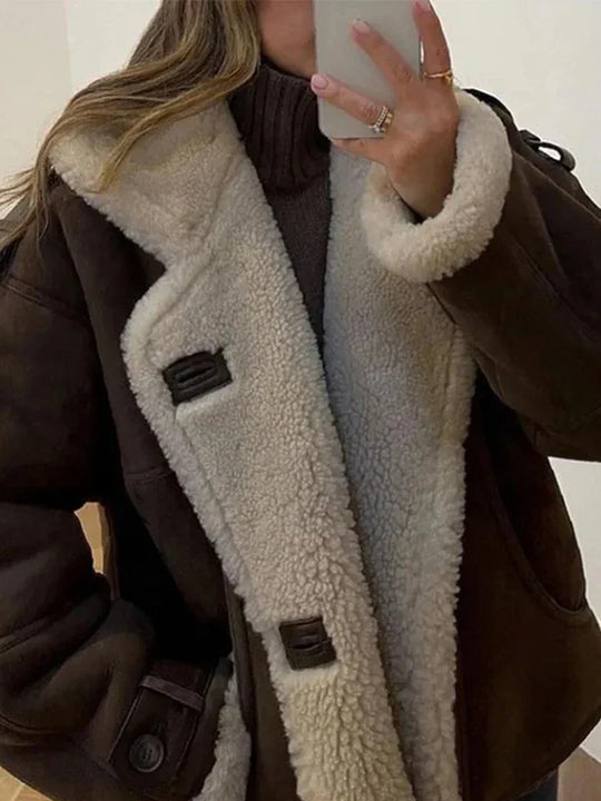 Długi Płaszcz z Kołnierzem i Prosty Zamek dla Kobiet | Idealny na Jesień i Zimę