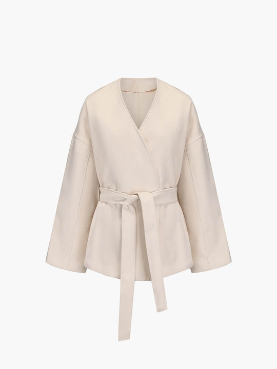 Damska kimono-kurtka – elegancki kardigan z paskiem