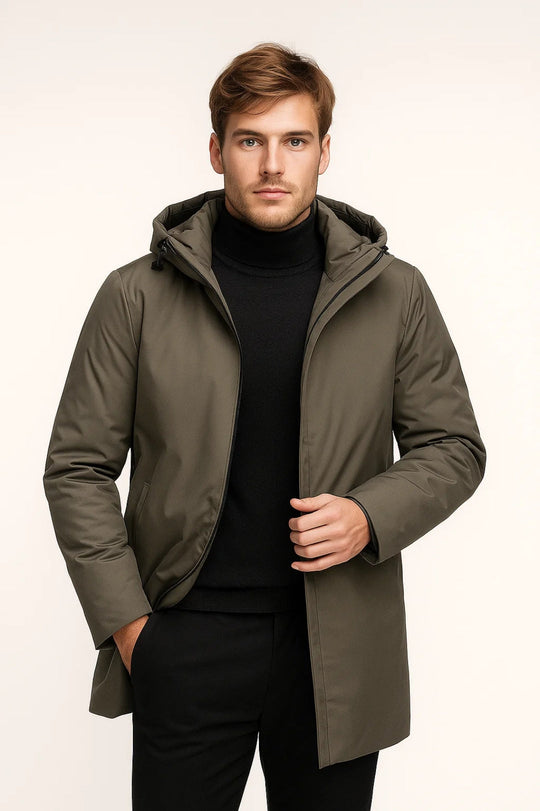 Parka Męska | Minimalistyczna | Z Kapturem | Zima | Wygodny krój | Idealna na zimne dni