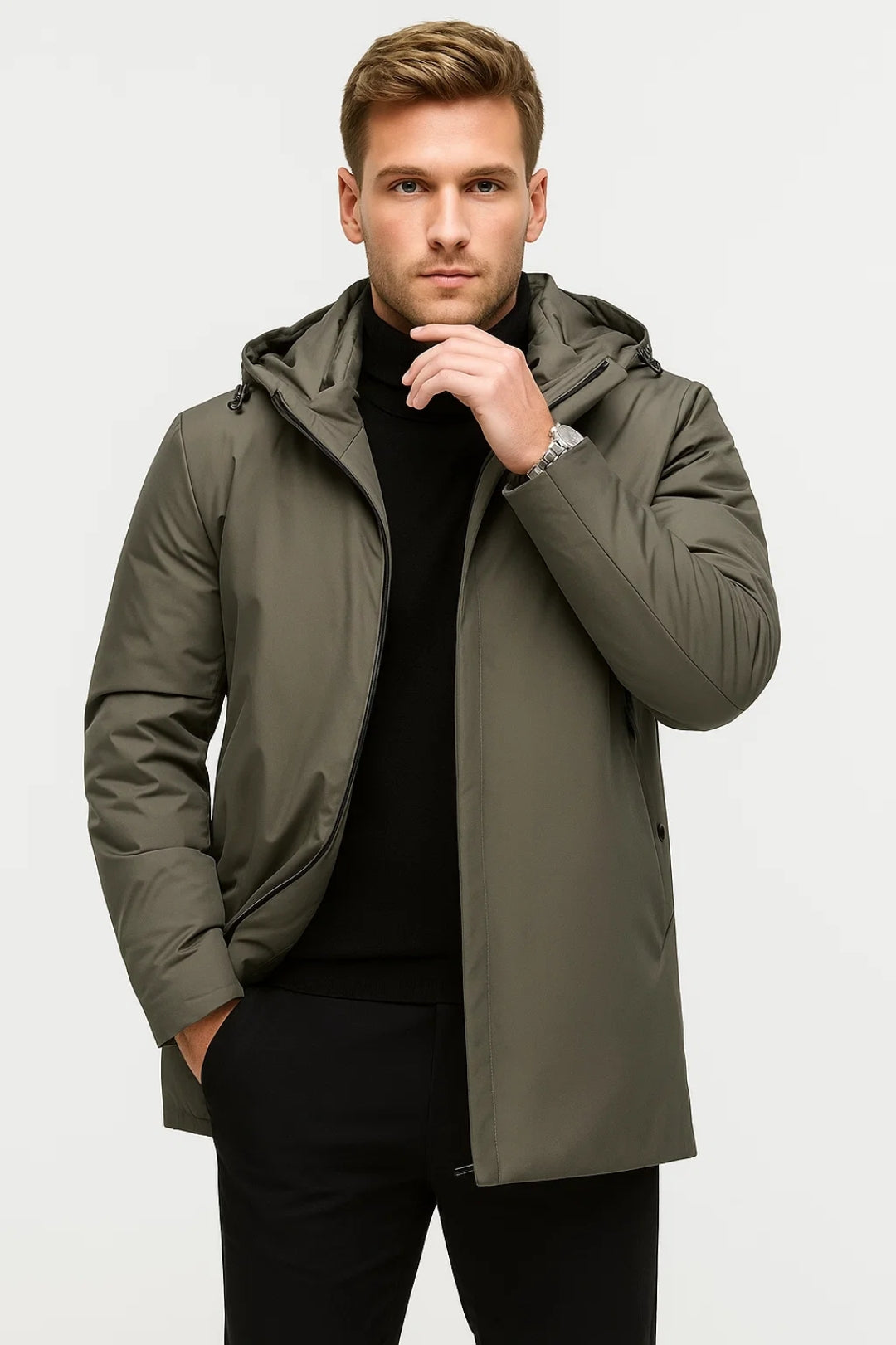 Parka Męska | Minimalistyczna | Z Kapturem | Zima | Wygodny krój | Idealna na zimne dni