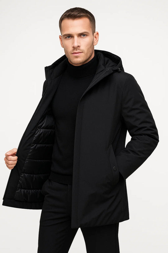 Parka Męska | Minimalistyczna | Z Kapturem | Zima | Wygodny krój | Idealna na zimne dni