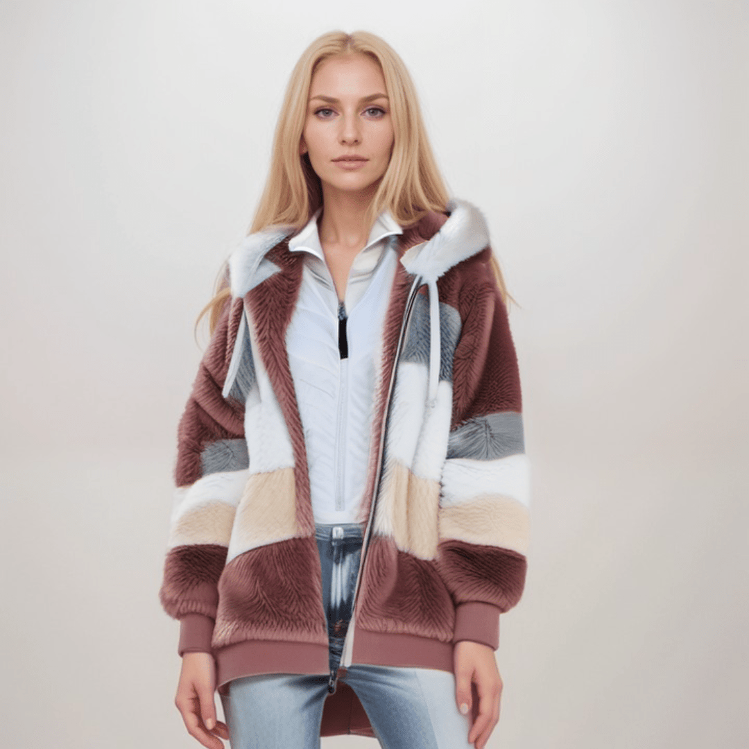 Kobieta | Bluza Polarowa na Zamek | Regulowany Kaptur | Miękka i Ciepła | Styl Codzienny Casual