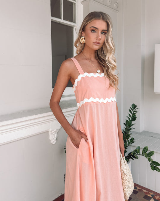 Kobieta | Sukienka Midaxi | Ramiączka | Kwadratowy Dekolt | Krój A