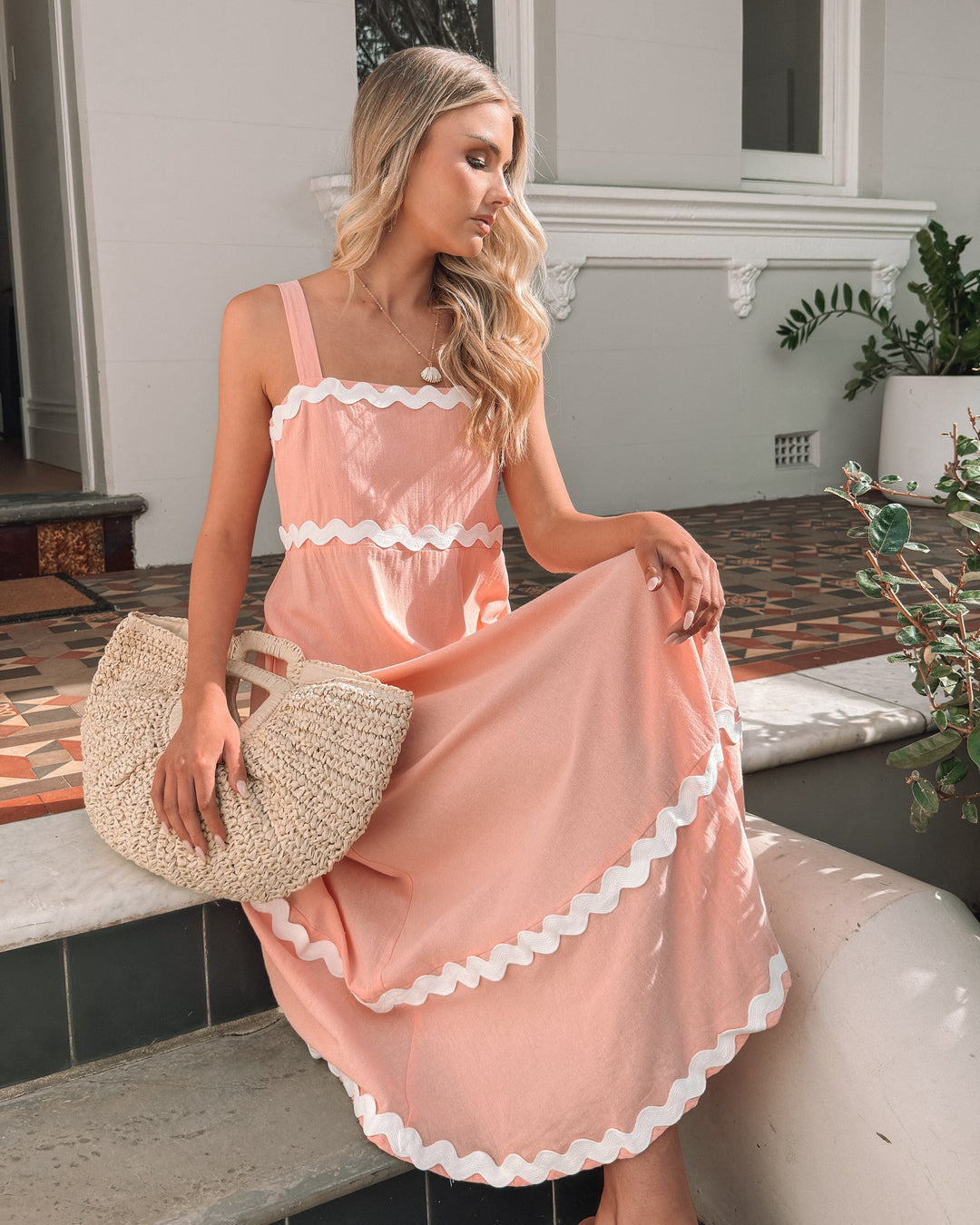 Kobieta | Sukienka Midaxi | Ramiączka | Kwadratowy Dekolt | Krój A