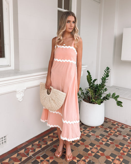 Kobieta | Sukienka Midaxi | Ramiączka | Kwadratowy Dekolt | Krój A