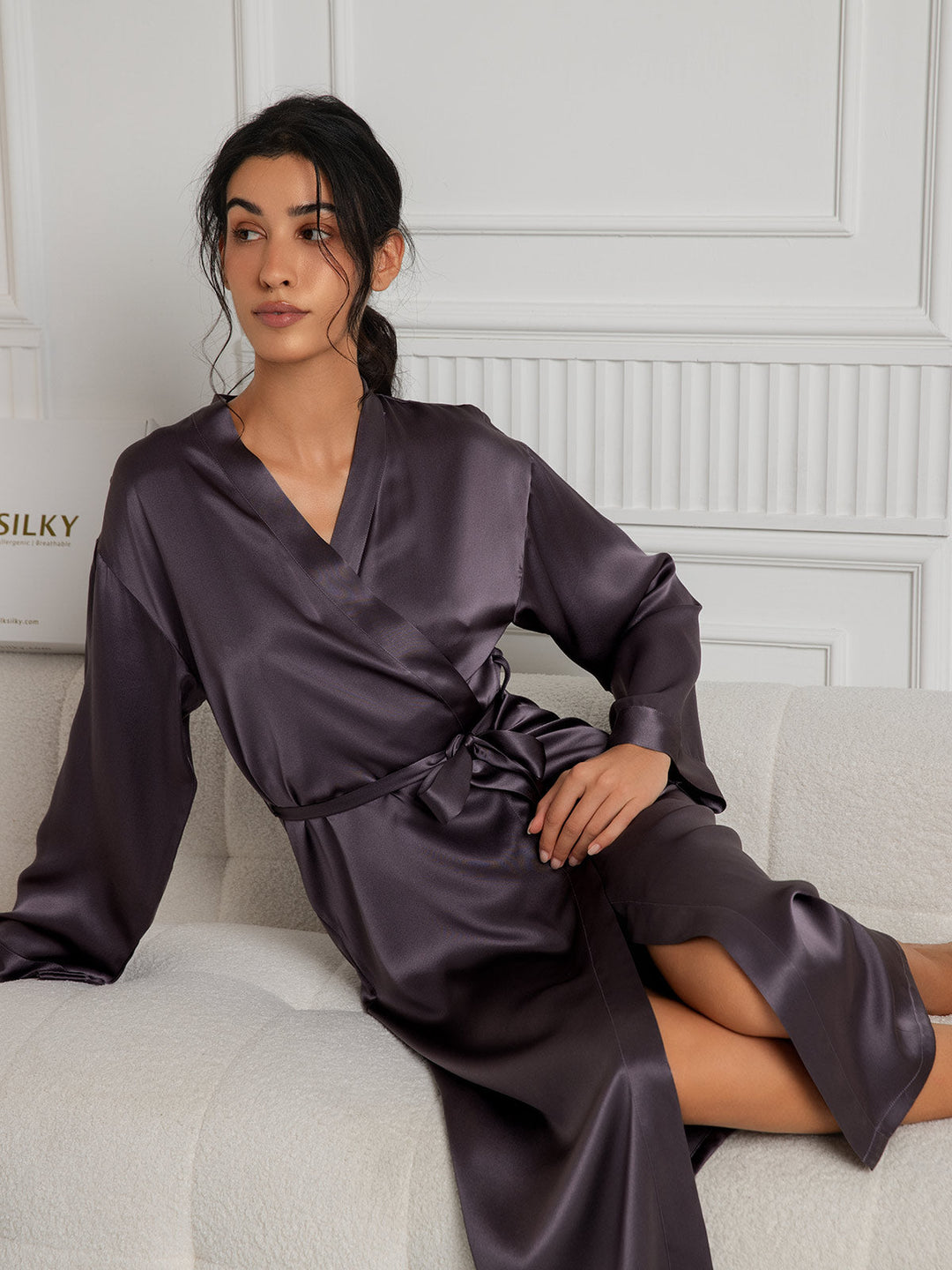 Ariella - Elegancki Drapowany Szlafrok dla Dam