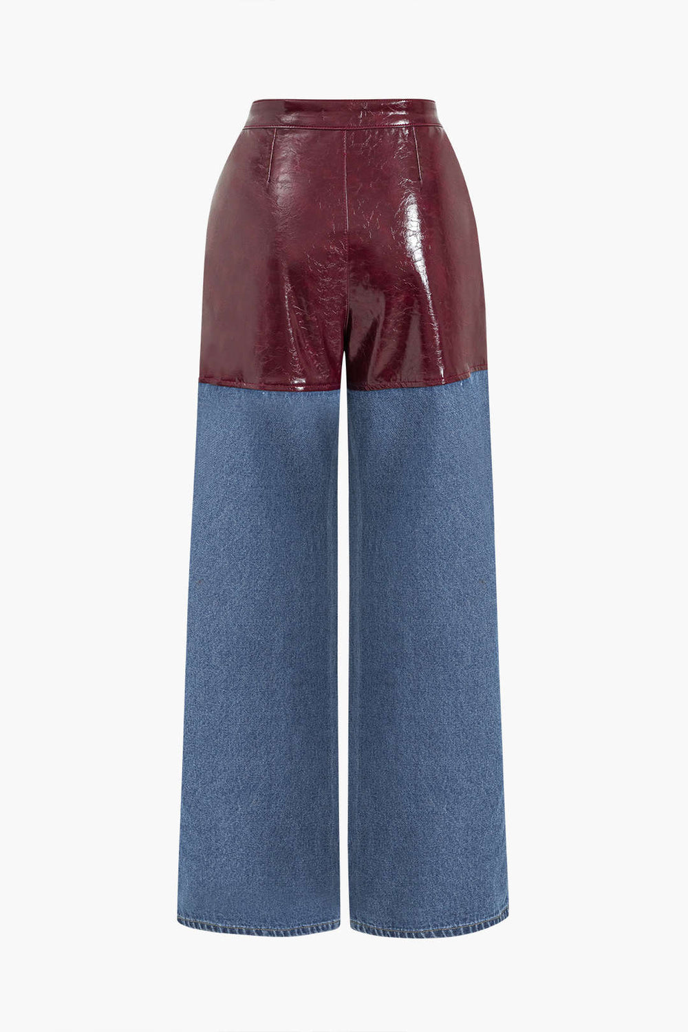 Nikki | Szerokie Spodnie Skórzane z Wysokim Stanem na Co Dzień