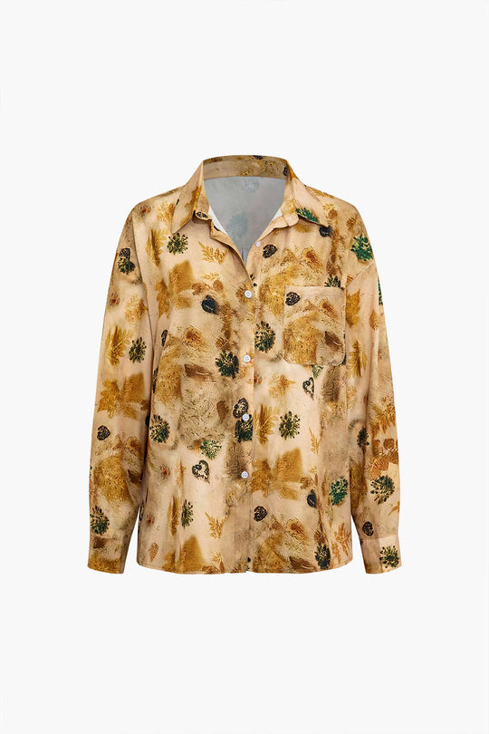 Sally - Unikalna Koszula z Długim Rękawem w Stylu Tie Dye dla Kobiet
