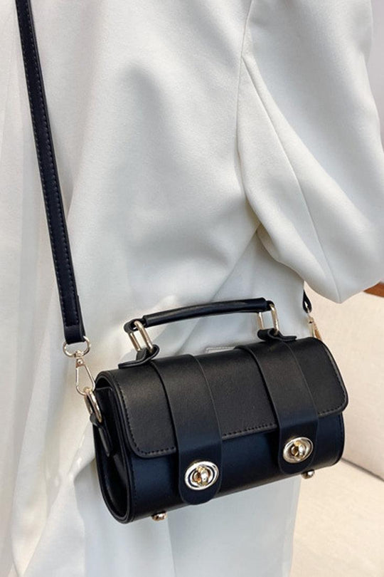 Czarna Złota Torebka Mini Na Ramię