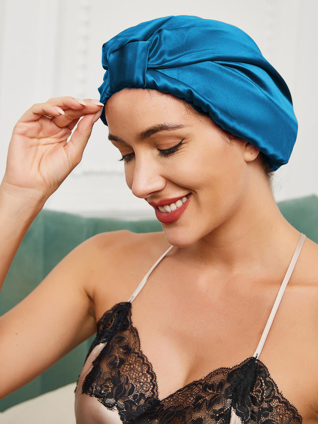 Adira - Komfortowy Stretch Satynowy Turban na Noc dla Kobiet