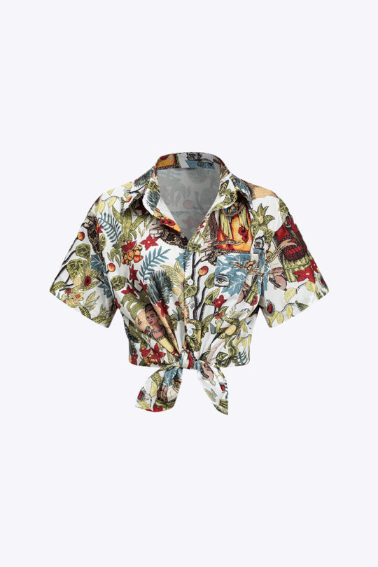 Fauna - Casual Boho Chic Koszulka Krótki Rękaw dla Pań