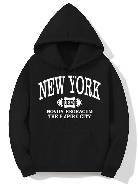 Kobieta | Hoodie z nadrukiem New York | Długi rękaw | Kieszeń kangurka | Styl casualowy i wygodny